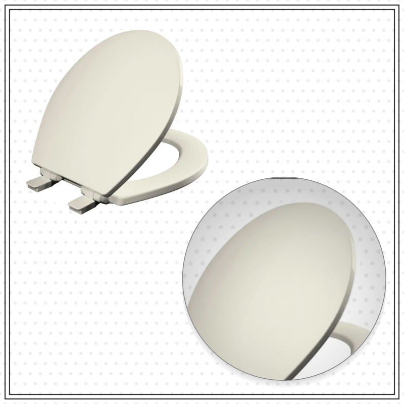 Bemis Atwood Round Front Toilet Seat Slow Close Closed Enameled Wood in