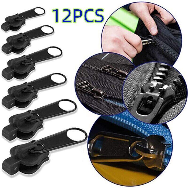 Fix Zipper Zip Slider Repair Instant Kit Removable Rescue Replacement Pack 12Pcs