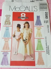 McCalls Pattern 2590 Girls 8 Great Dresses Special Occasion Sizes 7 8 10 UNCUT