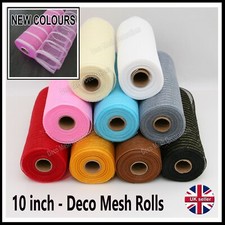 Deco Mesh Rolls 10"x9m Roll  100 colours-Incl Metallic & Poly Burlap-Genuine UK