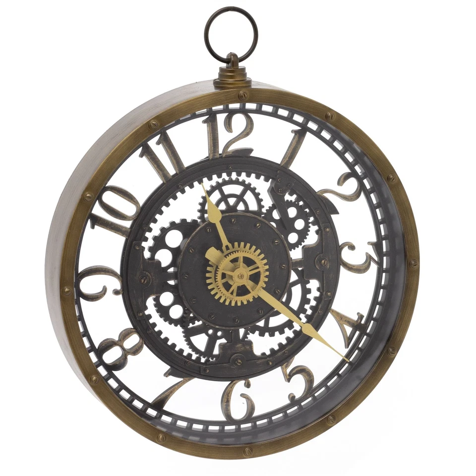 Industrial Style Replica Pocket Watch Gear Cog Steampunk Wall Clock - Image 3 of 4