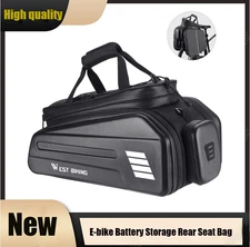 WEST BIKING Electric Bike Battery Carrier Bag Expandable Rear Cycling Bag
