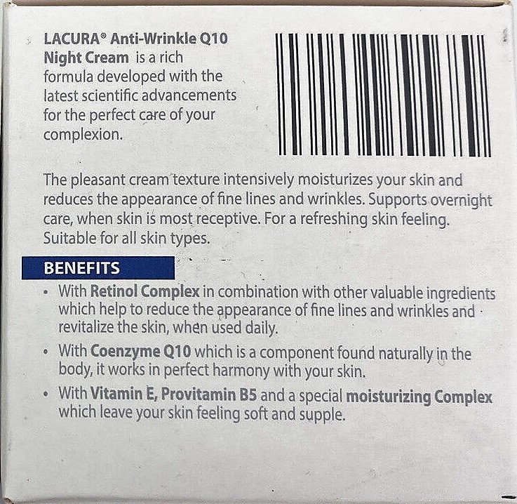 Lacura Face Care Q10 Night Cream with Retinol Complex 1.7 oz