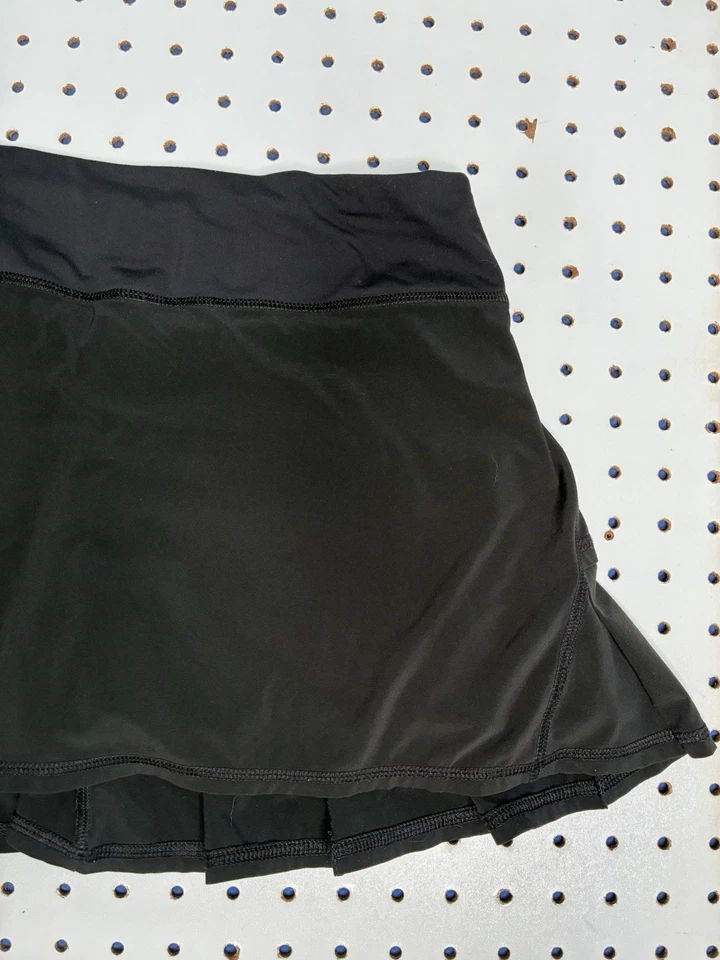 Falda Deportiva Lululemon Skort Mujer Talla 4 Negra Logo Bolsillo Cremallera Foto 3 de 4