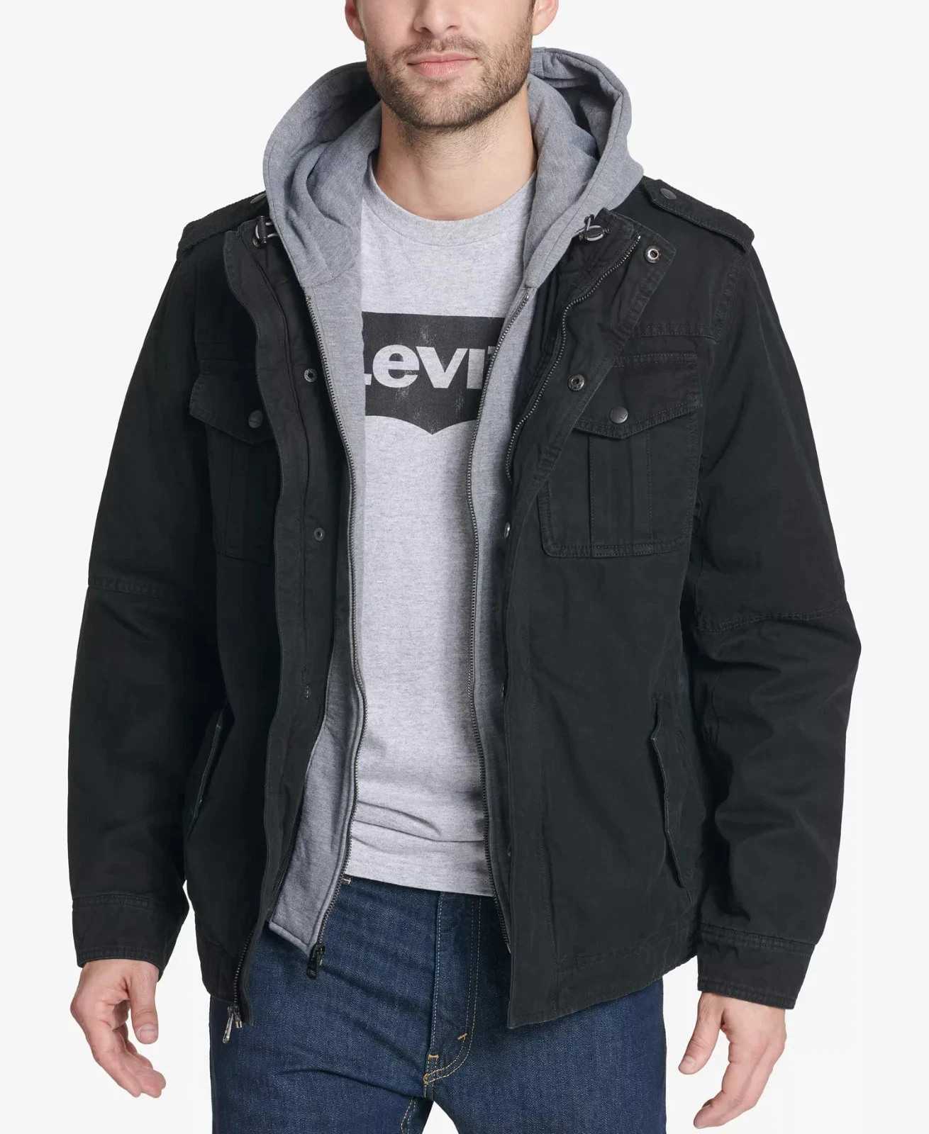 Levi's Men’s Sherpa Lined Two Pocket Hooded Trucker Jacket Size Small NWT!