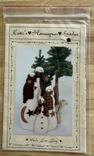 Katie's Homespun Stitches Pattern: Won’t Last Long 12” Snow Family Uncut