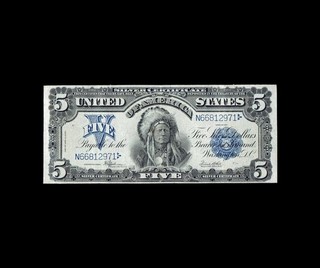 THE CHIEF 1899 $5 SILVER CERTIFICATE CHOICE VERY FINE / EXTRA FINE CONDITION