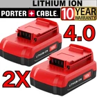 2PACK 4.0Ah 18V Lithium Battery FOR Porter Cable 18 Volt PC18B PC18BL PC18BLX