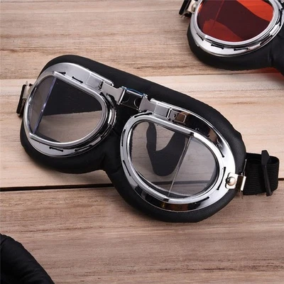 Retro Motorcycle Motorbike Aviator Goggles Glasses Vintage Outdoor Steampunk UK
