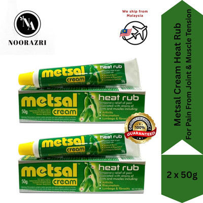 2 X Metsal Cream Heat Rub For Pain From Joint & Muscle Tension 50g ( EXP:2027)