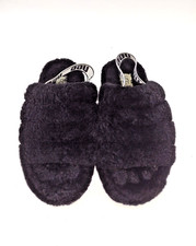 Ugg Womens Oh Yeah Slingback Fuzzy Slide Slipper Sandals Size 7 Black