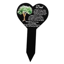 Metal Heart Cross Grave Marker Waterproof Dad Memorial Grave Stake Garden