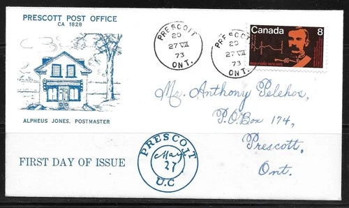 Canada - Prescott, ON 1973 - Prescott Post Office Commemorative First Day Cover