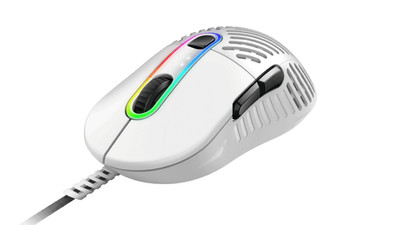 Mountain PC Gaming Mouse w/ Cable Makalu 67'' Ergonomic RGB PixArt Sensor White