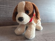 Beagle Plush Puppy w Heart Collar Pink Red 8" Dog Plush Valentine Day Gift g52