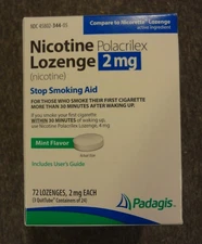 Padagis Nicotine Polacrilex Lozenge 2 mg  Mint 72 Count Stop Smoking Aid 01/2027