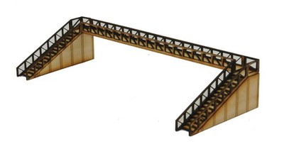 N-FB003 Bahnsteig Fußgängerbrücke viergleisig Spannweite Spur N Modell Lasercut Bausatz