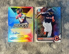 Jhonkensy Noel 2022 Bowman 1st Edition Sky Blue Holo Signing Sessions Prizm Auto