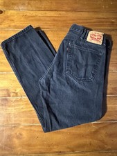 Levis 505 Jeans Mens 38x30 Black Regular Fit Straight Leg Dark Wash Denim Pants