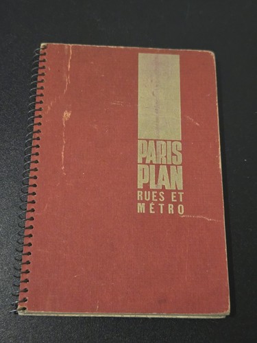 Vintage Paris Plan Rues Et Métro Spiral Bound Map - Édicitions E.P.I.C. 1950s