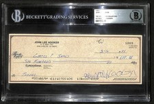 John Lee Hooker Signed Personal Check Beckett Slabbed Autograph