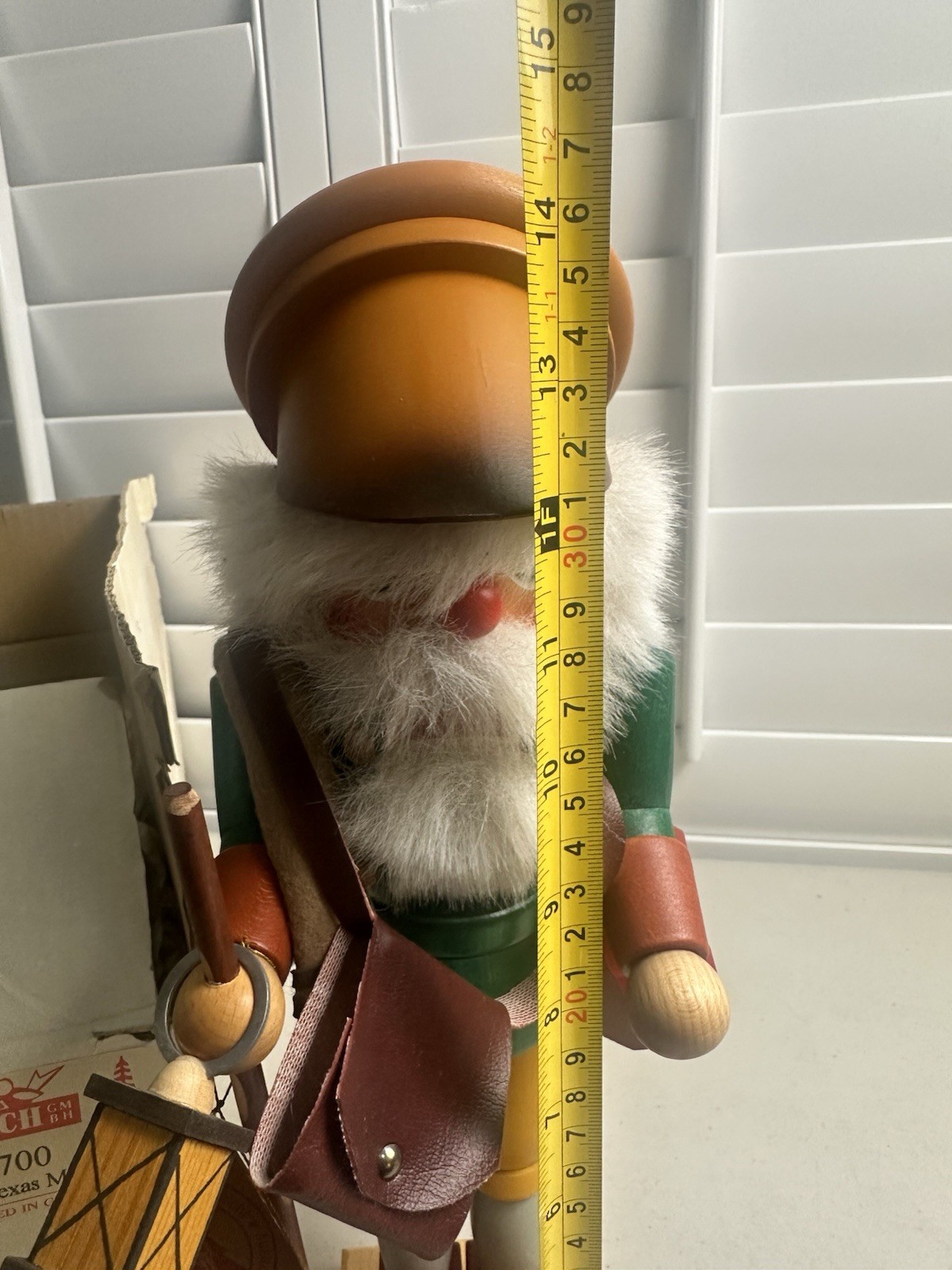 Vintage Holzkunst Christian Ulbricht  Nutcracker Tag West Germany The Texas Man