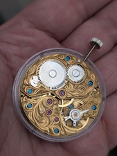 New ST3600 Mechanical Watch Movement - Hand-Engraved, Gold-Plated  6497 