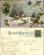 Christmas holly rural home stone bridge creek 1908 to ARTHUR EASLY Banks Oregon