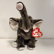 Trumpet The Elephant Ty Beanie Baby With Heart Tag Feb 11, 2000