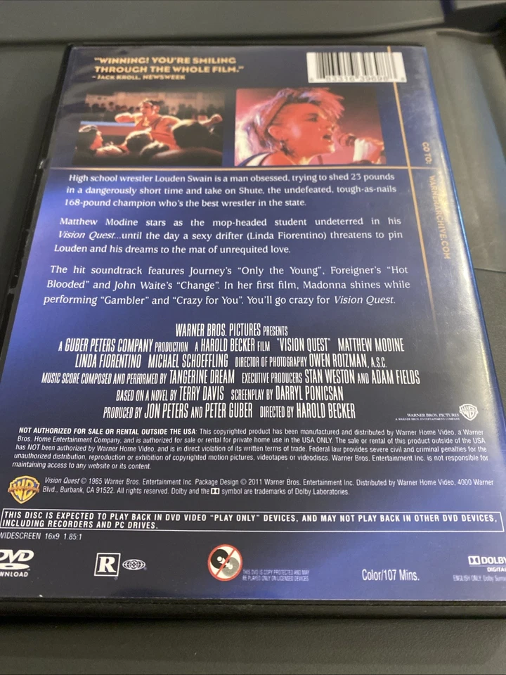 Vision Quest (DVD, 1985) Warner Archive Collection - Image 3 of 3