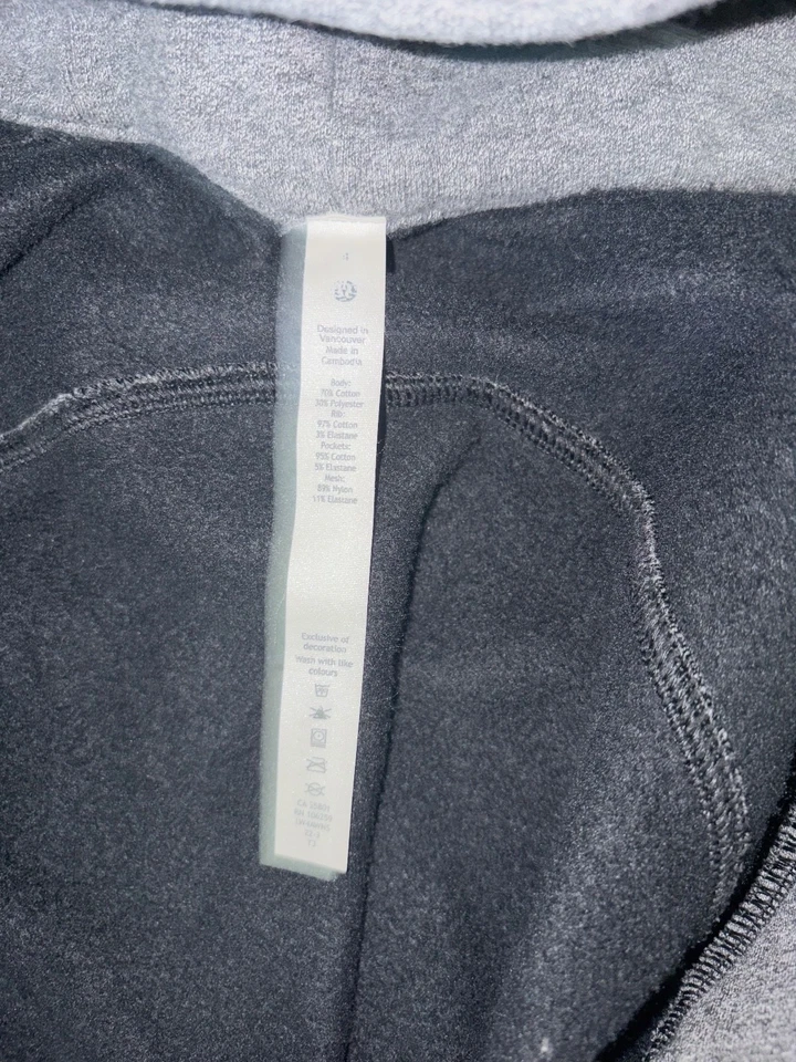 Sudadera con Capucha de Buceo Lululemon II - Cremallera Completa - Núcleo Jaspeado Gris Talla 4 Foto 3 de 4