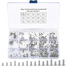 800Pcs Tiny Screws for Electronics, Micro Small Pan Head Machine Screws Assor...