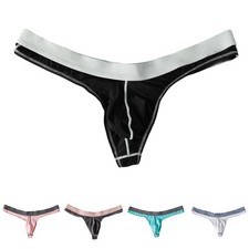 Breathable Men Ice Silk Low Waist Underwear Thong G String Classic Style