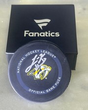 Luke Kunin Signed Nashville Predators Official Game Puck Auto NHL Fanatics COA