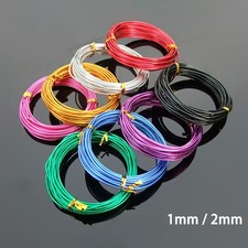 1mm 2mm Aluminium Craft Florist Wire Jewellery Modelling Bendy Colors 5m Lengths