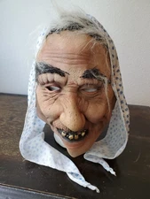 Vintage 2004 The Paper Magic Group Halloween Scary Creepy Old Woman Adult Mask