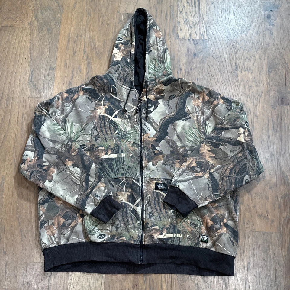 Vintage Dickies Jacket Mens 3XL Wayne Carlton Camo Full Zip Hooded Hunting Coat - Image 2 of 4