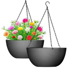 13 inch 2Pack Large Hanging Planters for Outdoor Indoor Plants with Drainage ...