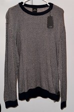 Armani Exchange Sweater Men's XL Crew Neck Cotton Silk Blend Gold Black NEW 120