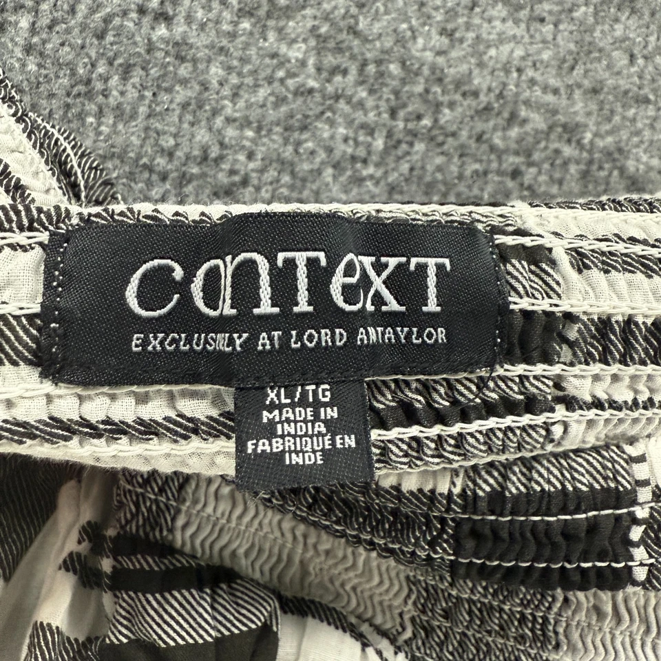 Womens Skirt XL Black White Plaid Pull On Flowy Fairy Cottage Barn Farm Festival - Image 4 of 4