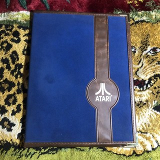 Vintage Atari Leather Suede Note Book Pad Folder Employee Rare Retro HTF