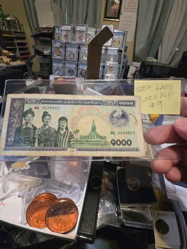 LAOS 🇱🇦 1000 KIP BANKNOTE 2003 (P#32Ab)