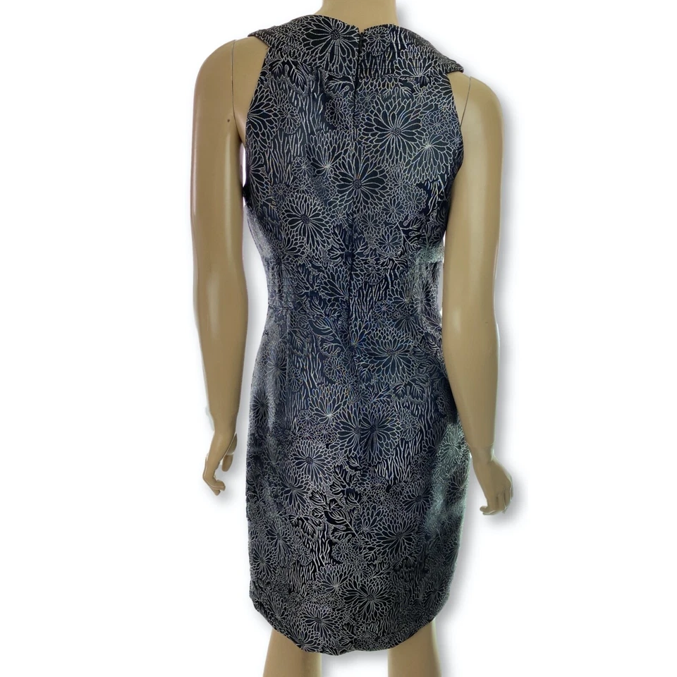 Vestido MUSE Sin Mangas Negro/Gris Plateado Funda Metálica Talla 6 Cremallera Trasera Foto 3 de 4