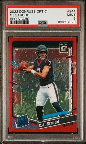 2023 Panini Donruss Optic C.J. Stroud Rated Rookie#244 Red Stars SSP RC PSA 9!