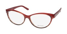 NEW VERA WANG LUXE ISOLDE EYEGLASS FRAME BU WOMENS RED CAT EYE 53-15-135 PLASTIC