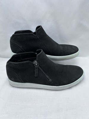 ECCO Boots Women 41 Soft 7 Low Side Zip Bootie Sneakers Black Leather US 10/10.5