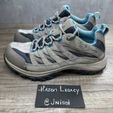 Columbia Women's Crestwood Low Hiker Shoes Waterproof Gray/Blue Size 7