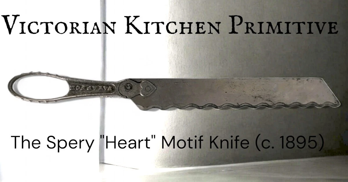 Antique Victorian Kitchen Primitive Spery Serrated Bread Knife 14 1/8" (1895)