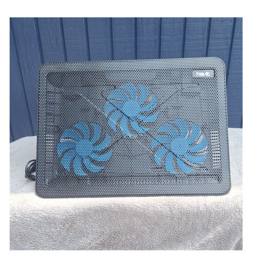 HAVIT HV-F2056 Laptop Cooling Pad 3 Fans USB Ports Adjustable Stand LED 15-17"
