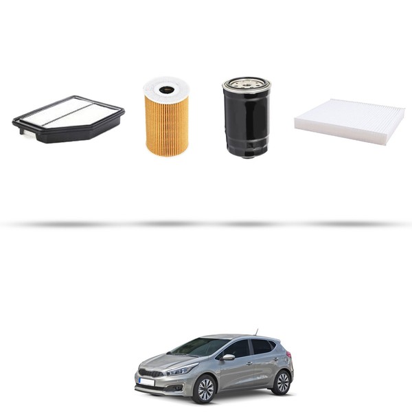 Hoffcar Set Service - 4 Filter FüR Kia Cee D Ii (Fd ) 1.6 Crdi 94Kw Von 2012-image